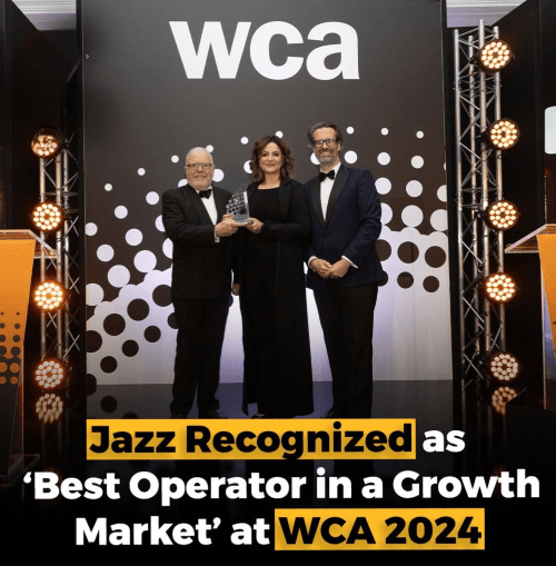 Jazz Honored with Prestigious 'Best Operator in a Growth Market' Award at WCA 2024