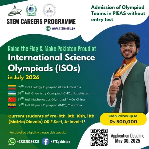 Represent Pakistan at the International Science Olympiads – July 2026!