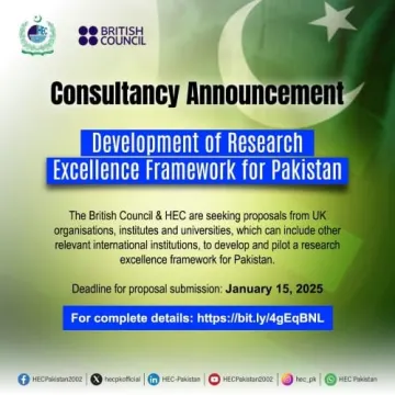 Call for Proposals: Developing a Research Excellence Framework for Pakistan -