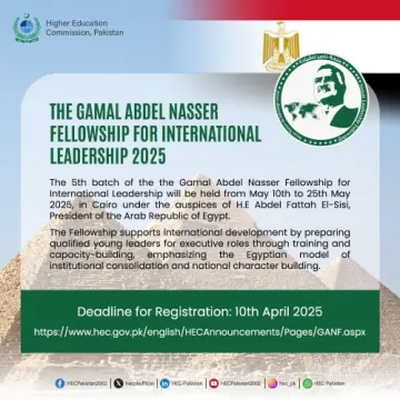 Apply for the Gamal Abdel Nasser Fellowship for International Leadership 2025