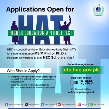 Applications Open for HAT 2025: Your Gateway to M.Phil., Ph.D., and HEC Scholarships!