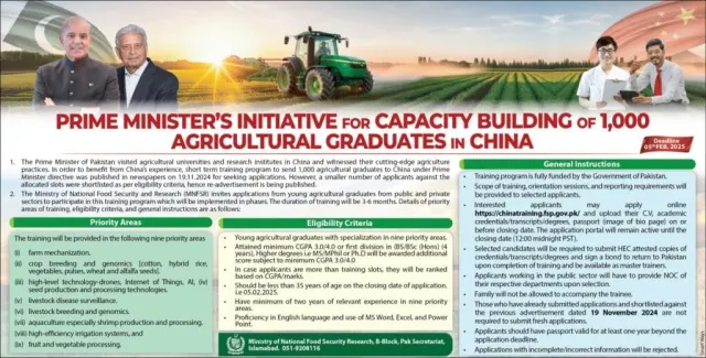 Exciting Opportunity for Agriculture Graduates: Fully Funded Training in China!