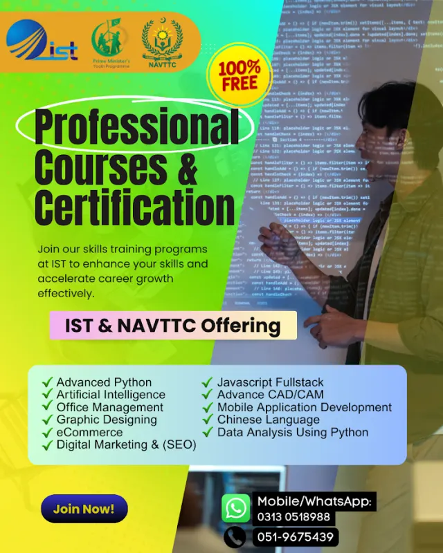 Unlock Your Tech Career: Fully-Funded International Certifications from NAVTTC & IST in Pakistan