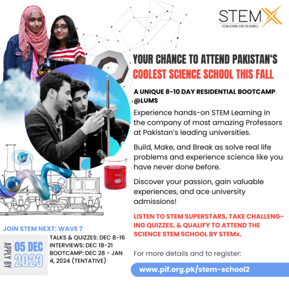 Unlock the potential of STEM education at the STEM: NEXT WAVE 7 Bootcamp. Immerse yourself in hands-on learning and real-life problem-solving at LUMS. Join us for an unforgettable journey