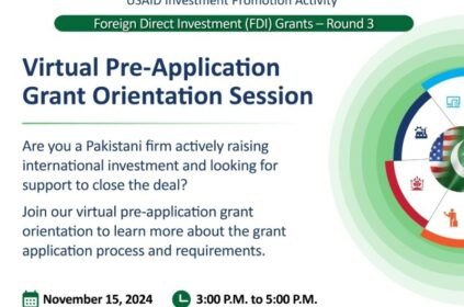 Unlock Growth with USAID FDI Grant: Virtual Orientation for Pakistani SMEs & Startups