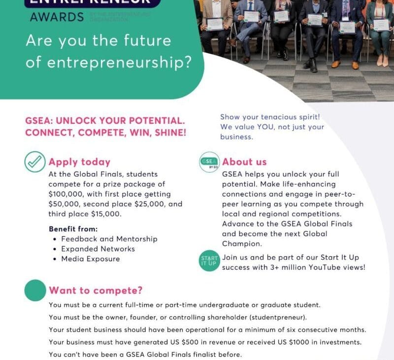 🌟 Are You the Next Big Entrepreneur? Enter GSEA for a Chance to Win $100,000!