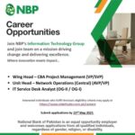NBP Hiring Alert: IT & Banking Jobs in Karachi – Apply by 16th & 23rd May 2025