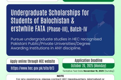 HEC Scholarship 2025 for Balochistan & FATA Students